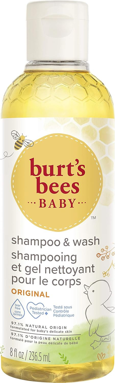 Burts Bees Baby Shampoo & Body Wash, Gentle Baby Wash For Daily Care, Tear-Free And Paediatrician-Tested, 236.5 ml (Pack of 2)