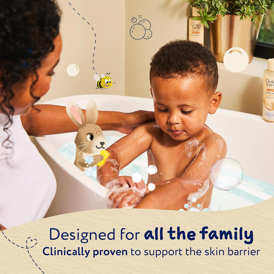 Childs Farm OatDerma Body Wash, Fragrance Free, Soothing Face Bath Shower Gel, Sensitive Skin Soap, Baby Kids, 250ml