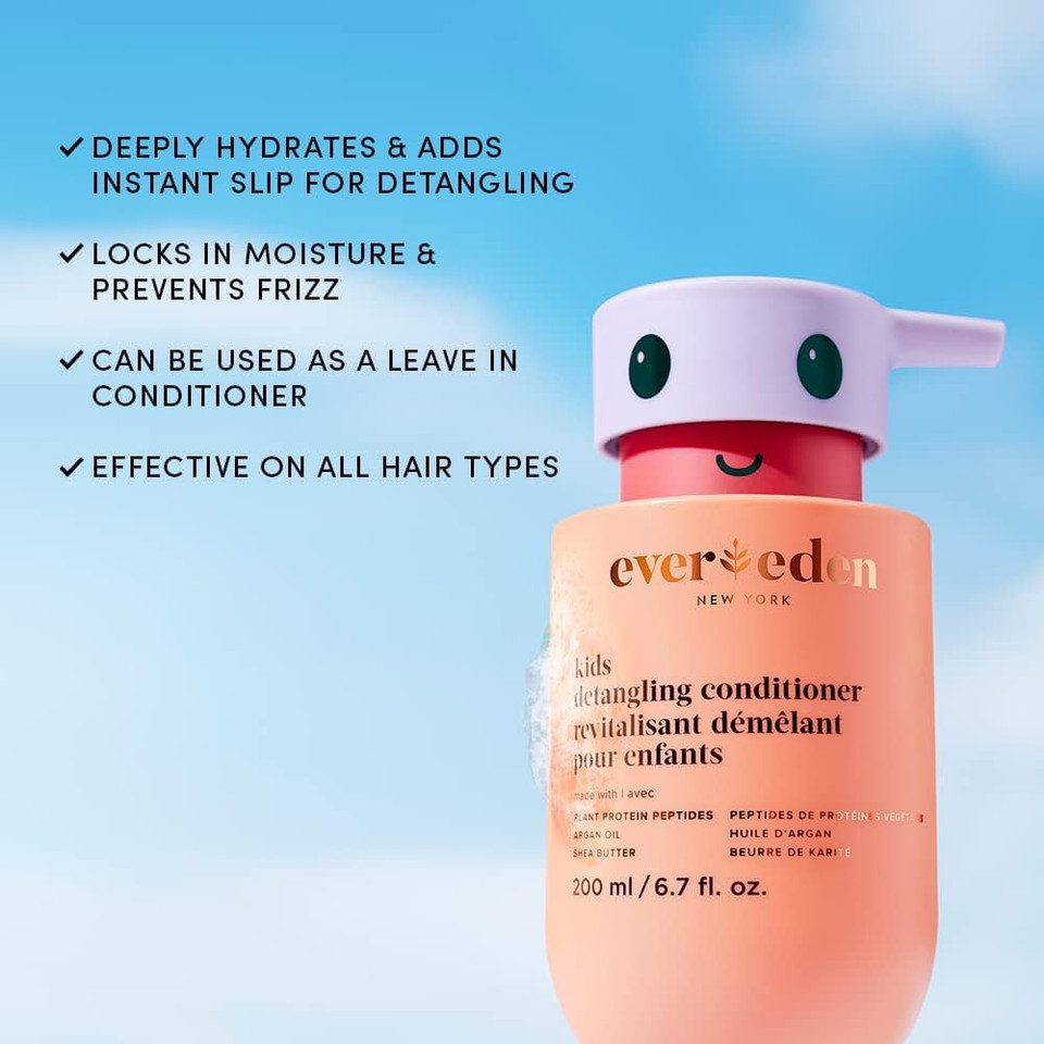 Evereden Kids Conditioner Detangler, 200ml | Kids Haircare | Made With Clean, Non-toxic Ingredients | Clean Conditioner