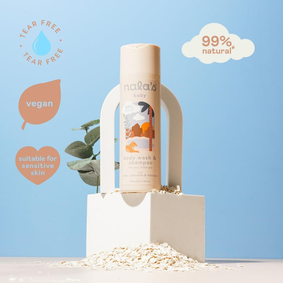 Nala's Baby Wash Bundle | Contains Body Wash & Shampoo, Bubble Bath, Conditioner | Award-winning | Dermatologically-tested & Paediatrician-approved | Tear-Free | Oats, Camomile, Hibiscus | Nalas Baby