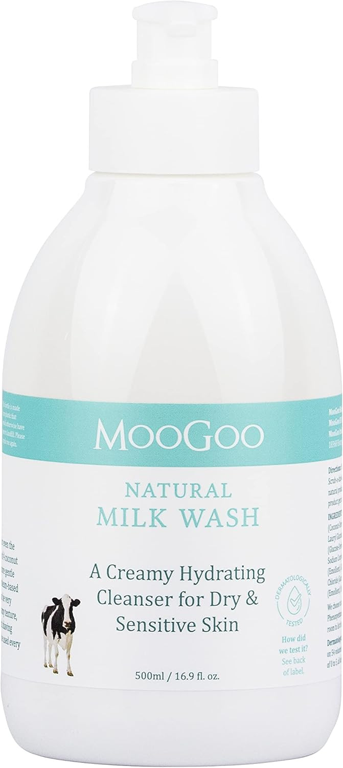 MooGoo Milk Wash - Natural Creamy Body Wash & Cleanser, Soap-free, SLS-Free. For Dry, Sensitive Skin, 500ml / 16.9 fl. oz