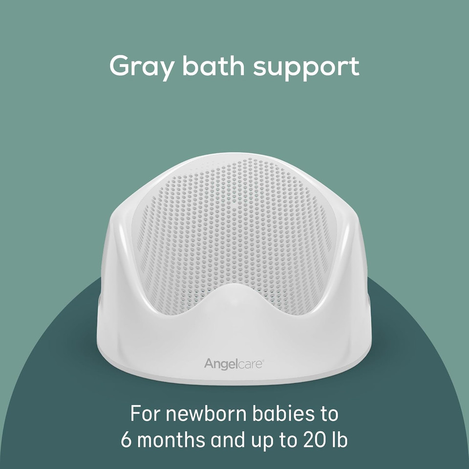 Angelcare Baby Bath Support (Grey) | Ideal for Babies Less Than 6 Months Old