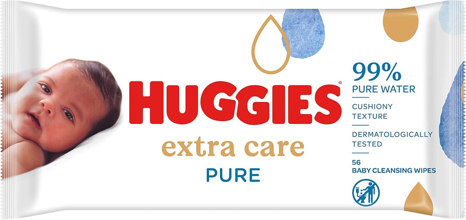 Huggies Pure Baby Wipes, 1 Pack, 56 wipes