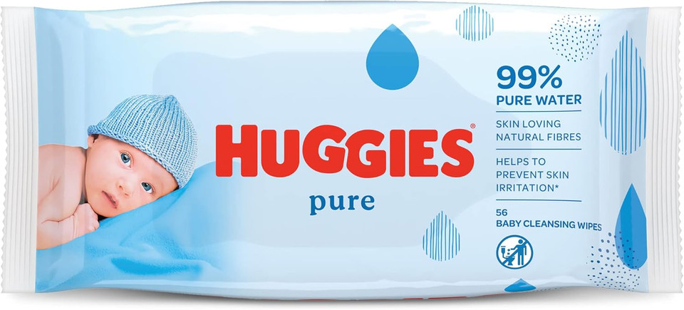 Huggies Pure Baby Wipes, 1 Pack, 56 wipes