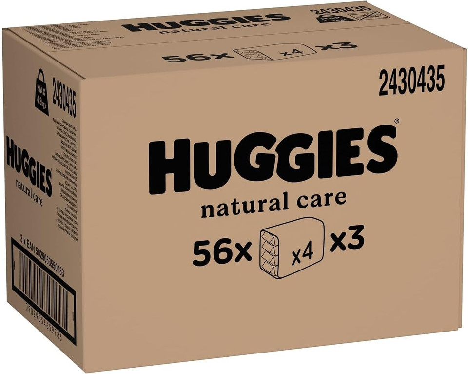 Huggies Natural Care, Baby Wipes - 12 Packs (672 Wipes Total) - Aloe Vera Wet Wipes with Natural Fragrance - Hypoallergenic with no alcohol