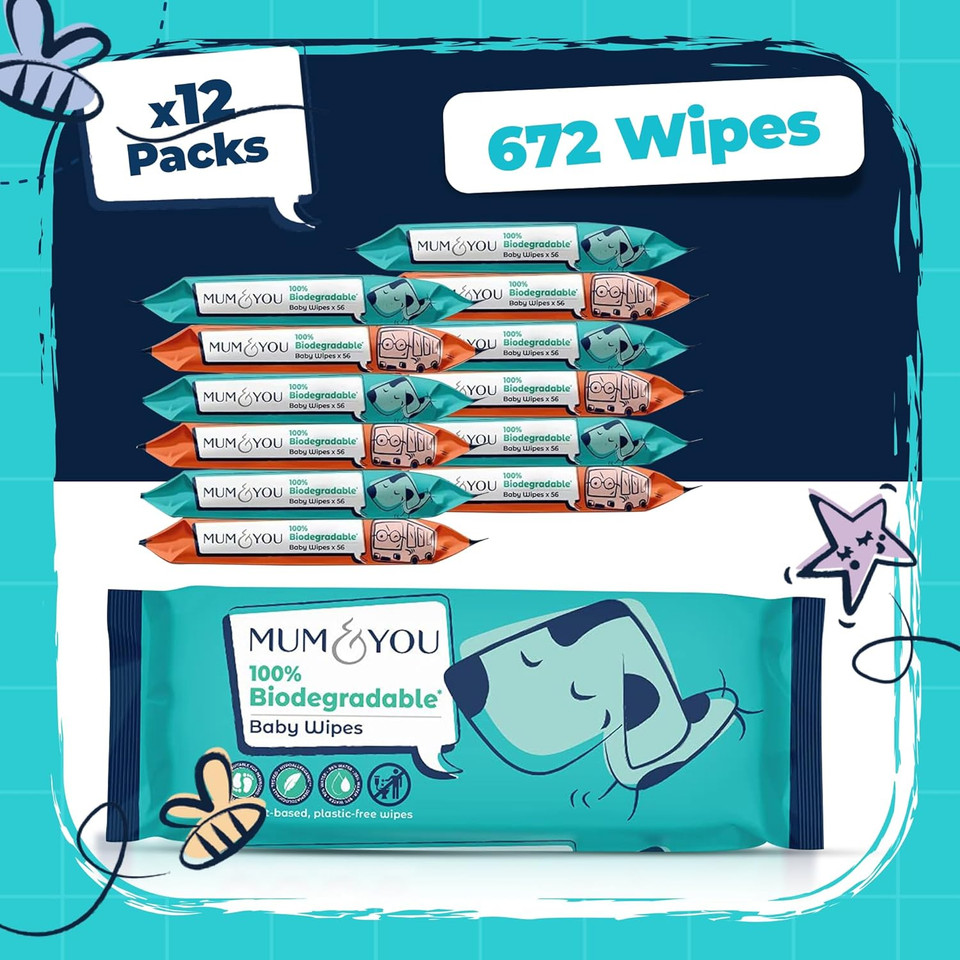 Mum & You Baby Wipes Multipack - 1,680 Biodegradable Wet Wipes (30 Packs) | 99.4% Water Wipes for Sensitive Newborn Skin | Baby Wipes Bulk, Bum Wipes, Wet Tissue, Eco-Friendly wet wipes baby
