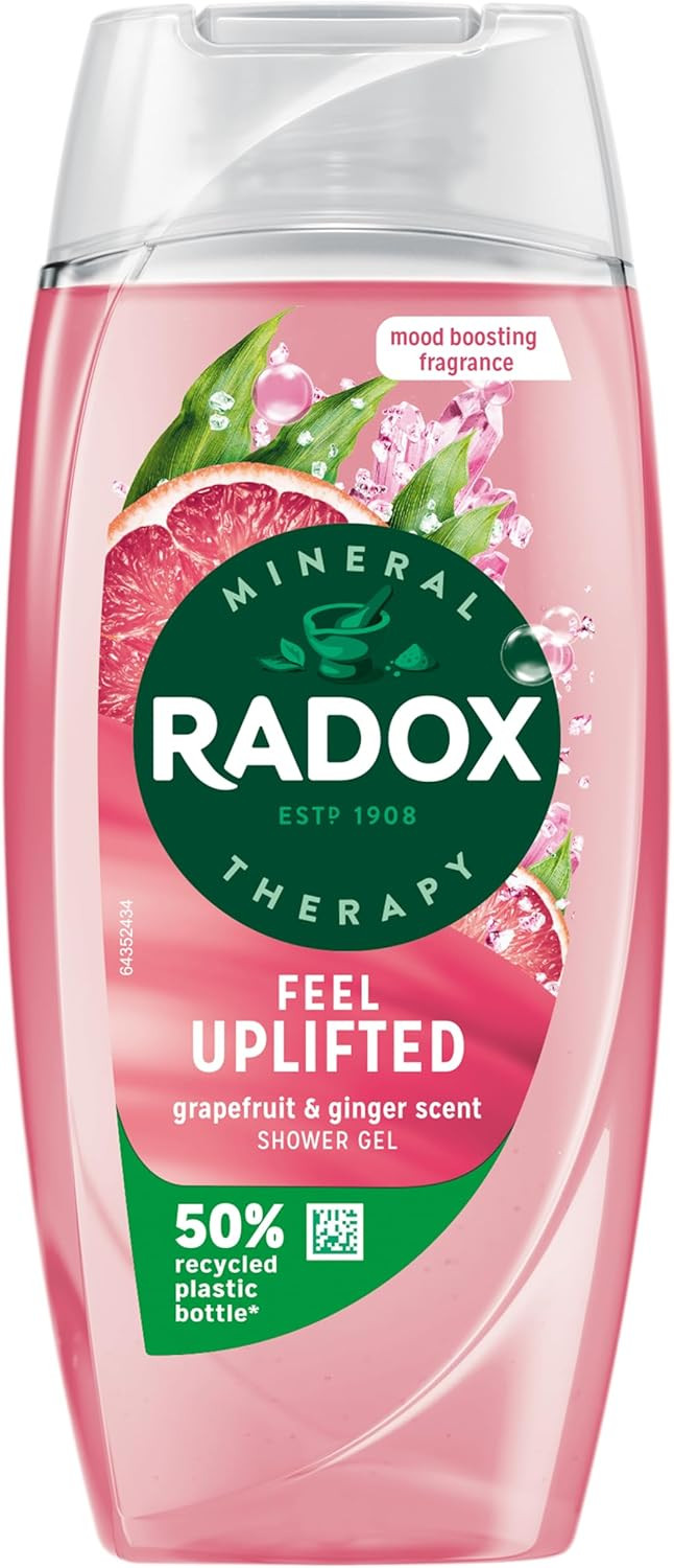 Radox Mineral Therapy Feel Uplifted Shower Gel Body Wash with a grapefruit & ginger fragrance for an uplifting experience 225 ml