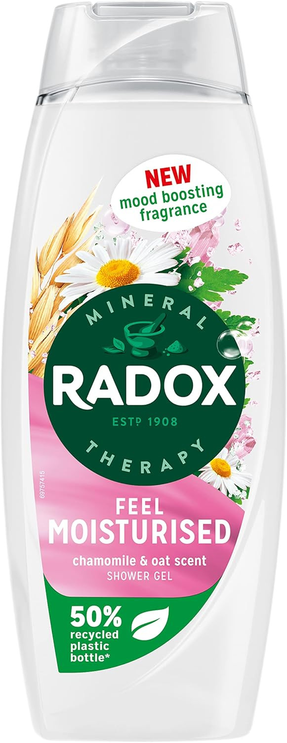 Radox Mineral Therapy Feel Moisturised Shower Gel Body Wash with a chamomile & oat fragrance for a soothing experience 450 ml