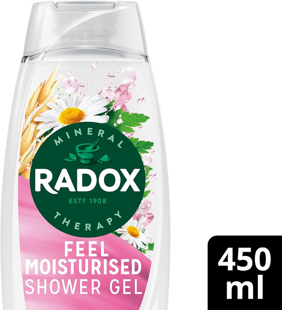 Radox Mineral Therapy Feel Moisturised Shower Gel Body Wash with a chamomile & oat fragrance for a soothing experience 450 ml