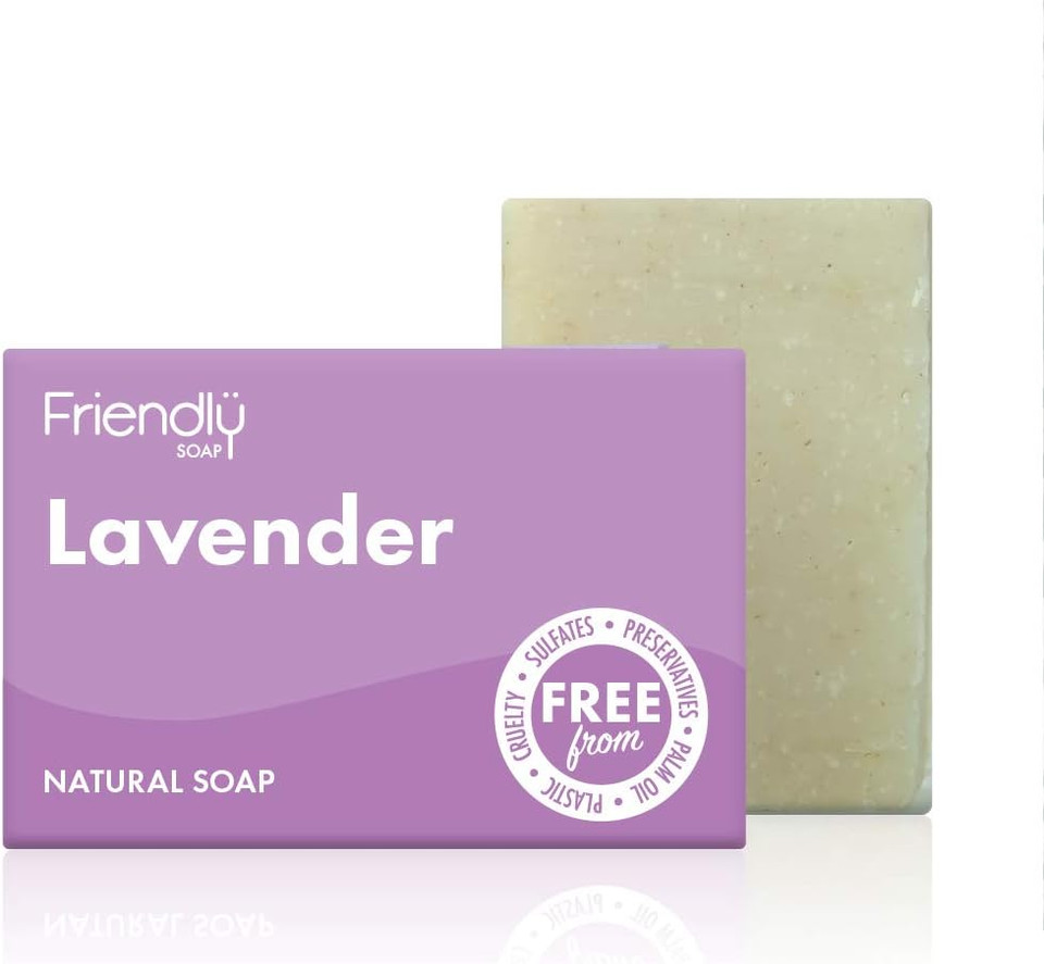 Friendly Soap Handmade Natural Lavender Soap - Relaxing, Indulgent, Exfoliating 95g