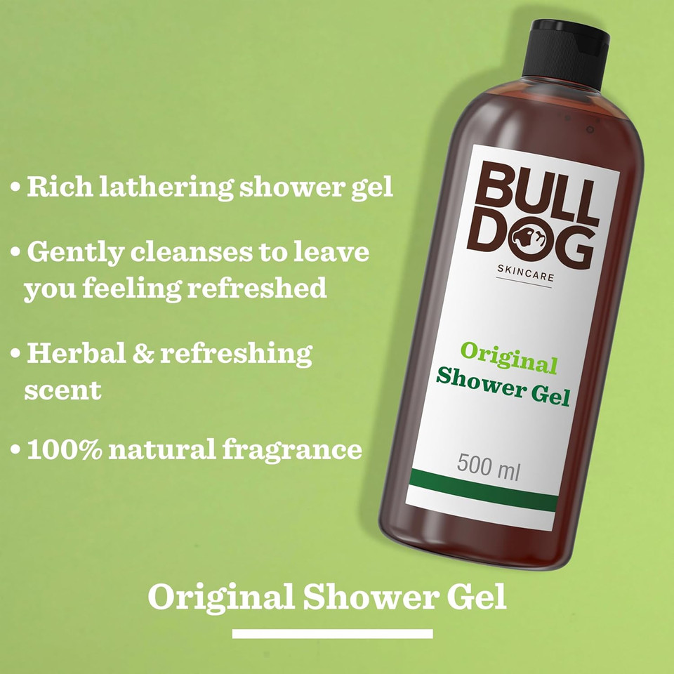BULLDOG SKINCARE - Ginger and Patchouli Shower Gel | Zesty and Energising Scent | 500 ml