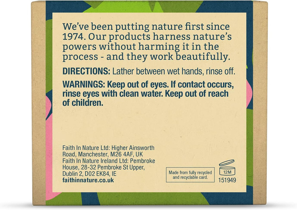 Faith In Nature Natural Wild Rose Hand Soap Bar, Restoring, Vegan & Cruelty Free, No SLS or Parabens, 100g