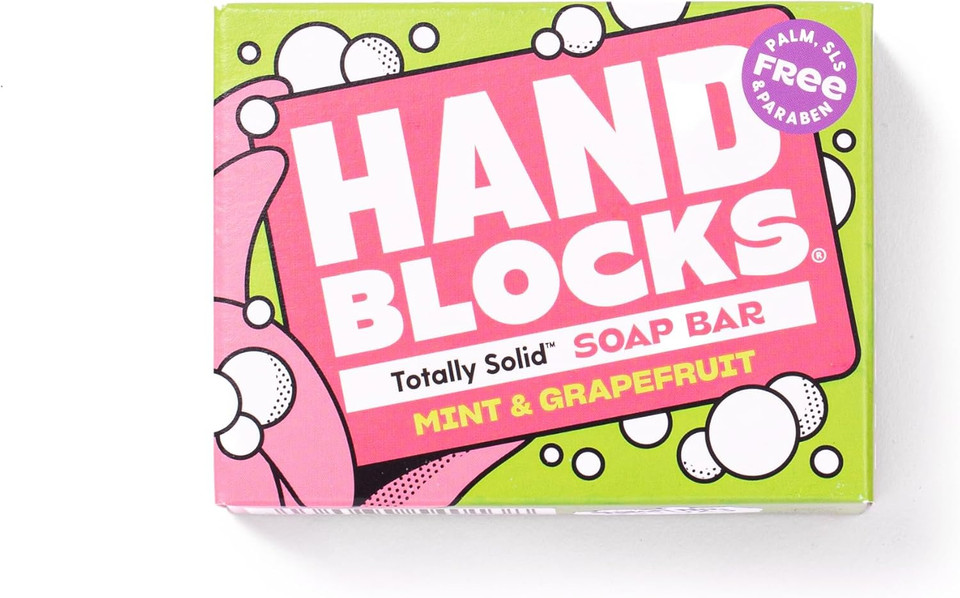 Hand Blocks: Mint & Grapefruit - Cold Processed Natural Soap Bars - Plastic, Palm, SLS, SLES & Paraben Free