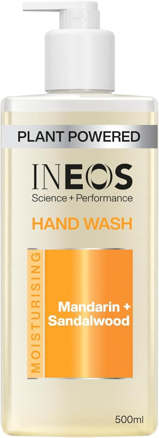 INEOS Skin Science - With Provitamin B5 Hand Wash Mandarin + Sandalwood - With SkinActiv Cooling Tech - Plant Powered 500ml