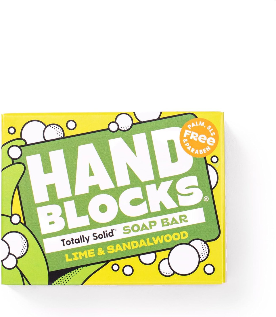 Hand Blocks: Lime & Sandalwood - Cold Processed Natural Soap Bars - Plastic, Palm, SLS, SLES & Paraben Free