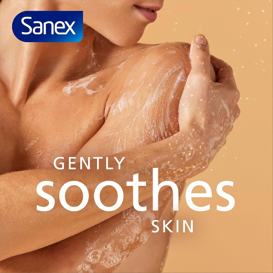 Sanex Expert Skin Health Sensitive Shower Gel 570ml - gently cleanses - skin-friendly fragrance - soothes sensitive skin - prebiotic & postbiotic complex - dermatologically tested - 0% sulphates