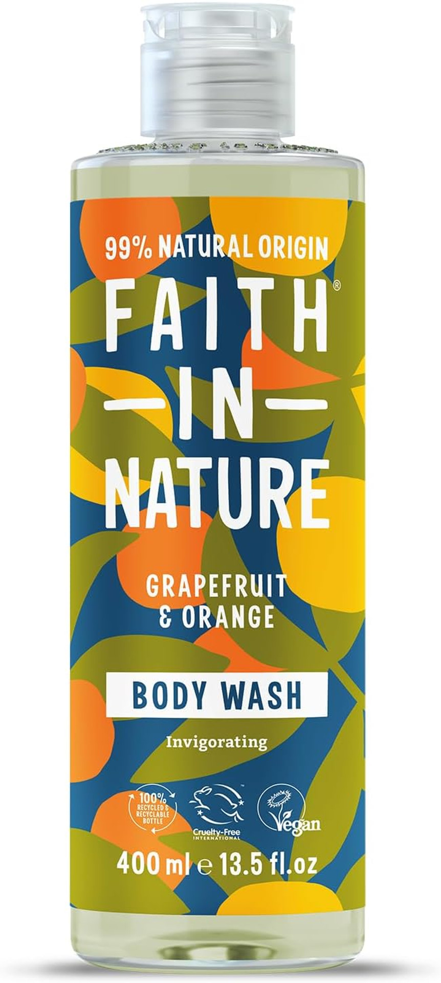Faith In Nature Natural Grapefruit and Orange Body Wash, Energising Shower Gel, Vegan and Cruelty Free, No SLS or Parabens, 400 ml Faith In Nature Natural Grapefruit and Orange Body Wash, Energising Shower Gel, Vegan and Cruelty Free, No SLS or Parabens, 400 ml