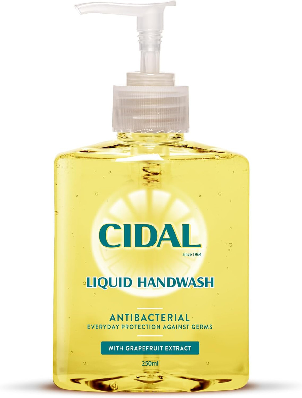 Cidal Grapefruit Handwash, antibacterial, uplifting fresh grapefruit scent, 250ml
