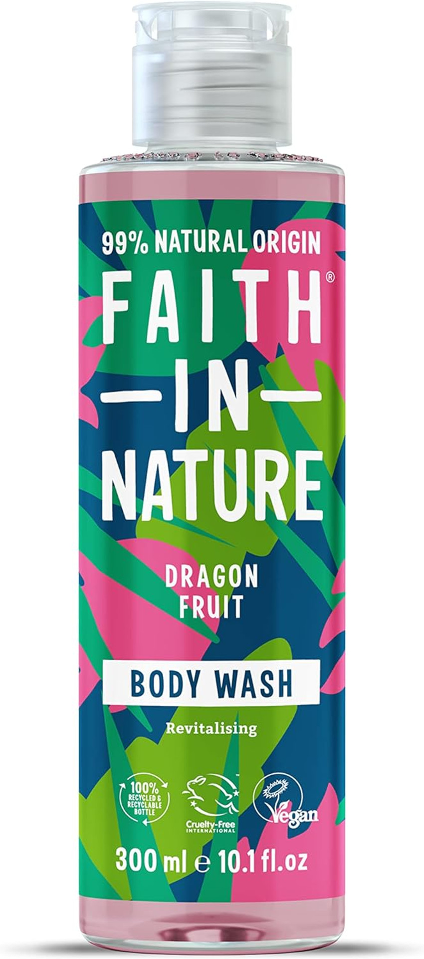 Faith In Nature 300 ml Natural Natural Wild Rose Body Wash, Restoring, Vegan and Cruelty Free, No SLS or Parabens
