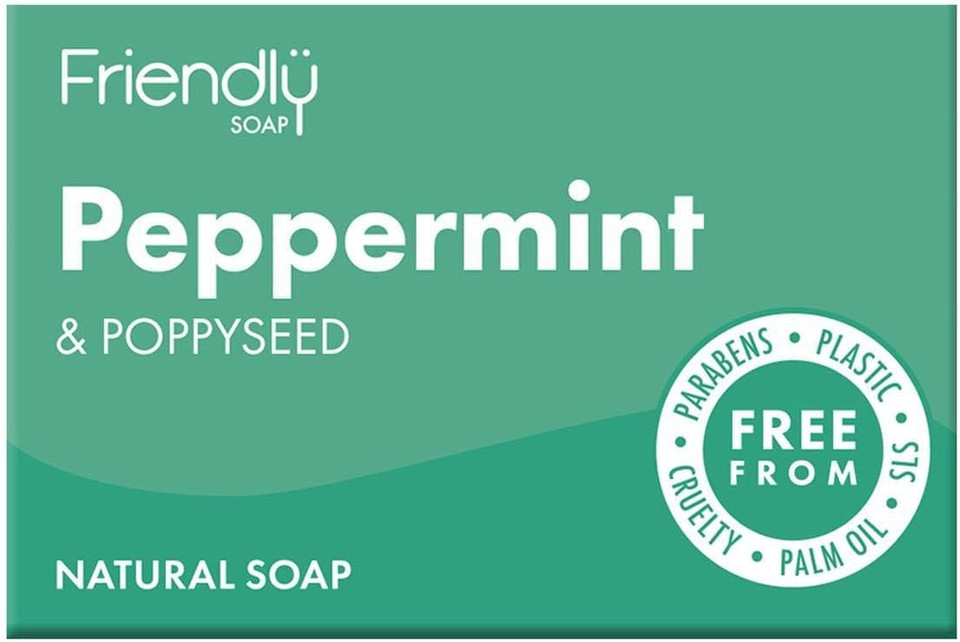 Friendly Soap - Spicy Woody Patchouli & Sandalwood (95g), Plant-Based, Cruelty-Free, Made By Hand, No Preservatives or Sulphates, Sustainable