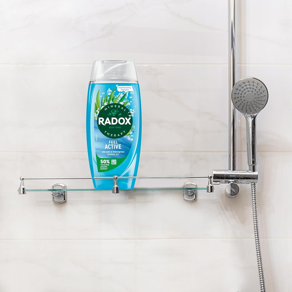 Radox Mineral Therapy Feel Active Shower Gel with Sea Salt & Lemongrass Scent - 225ml (Pack of 6)
