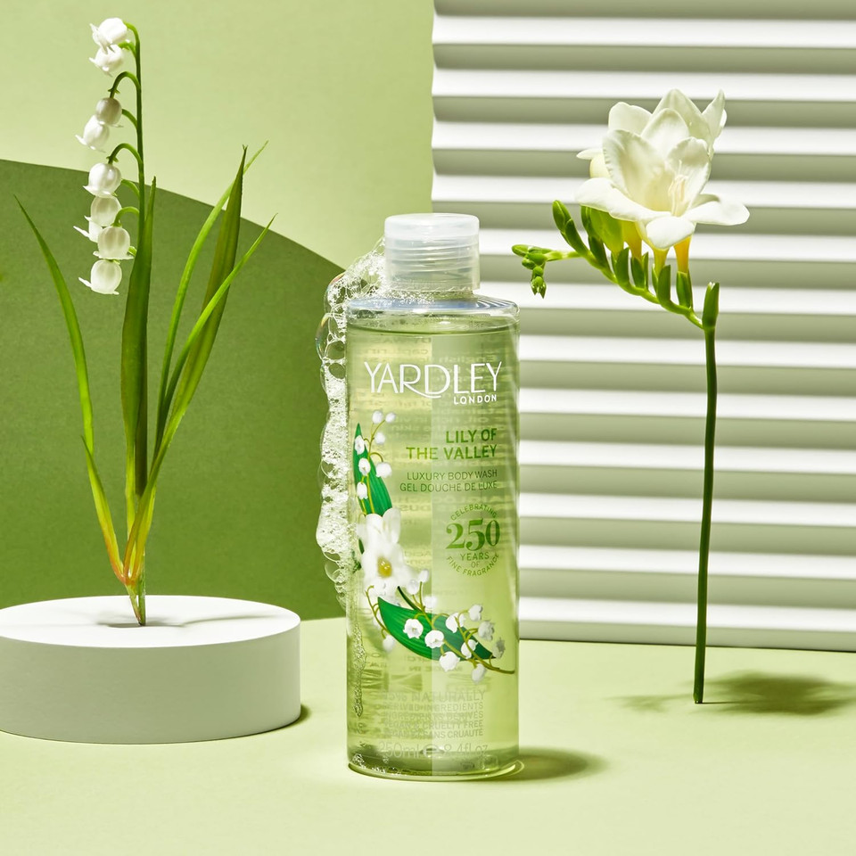 Yardley London Lily of the Valley Body Wash, Floral Womens Shower Gel with Shea Butter, Cleansing and Hydrating Body Wash for Women 250ml