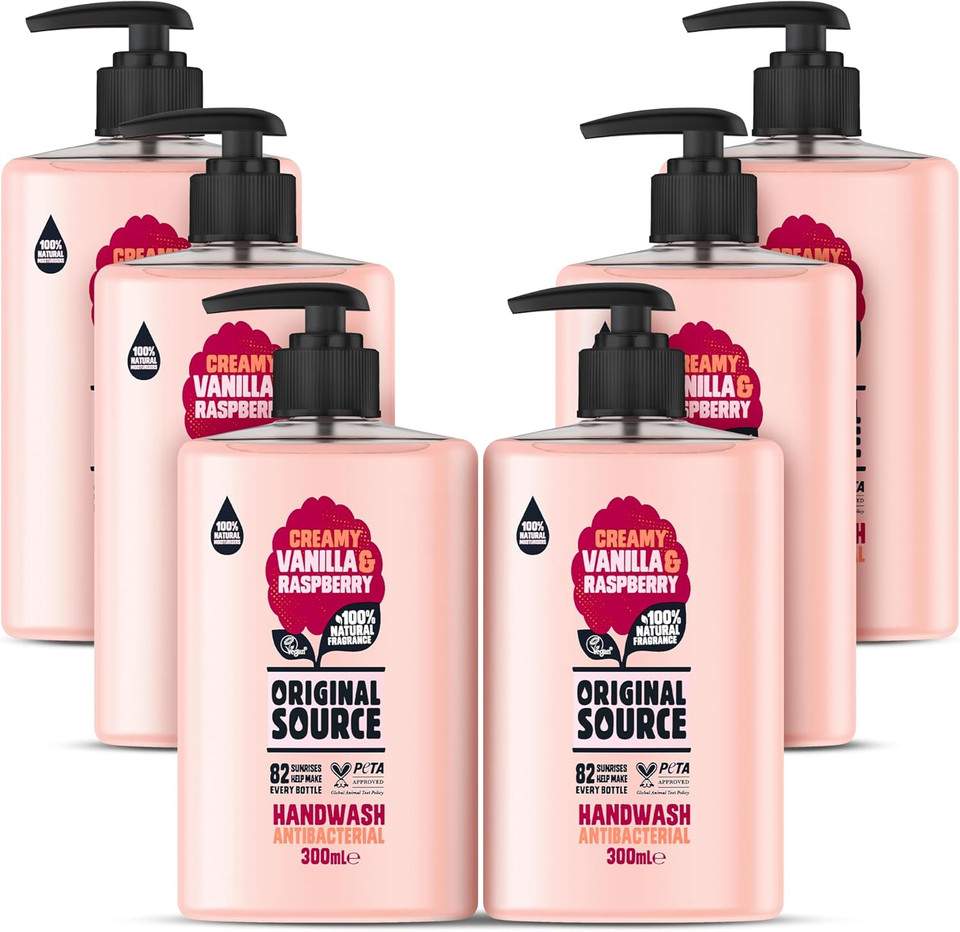Original Source Coconut and Shea Butter Handwash with 100% Natural Fragrance, Vegan Handwash, Antibacterial, Natural Moisturisers, Multipack of 6 x 300 ml