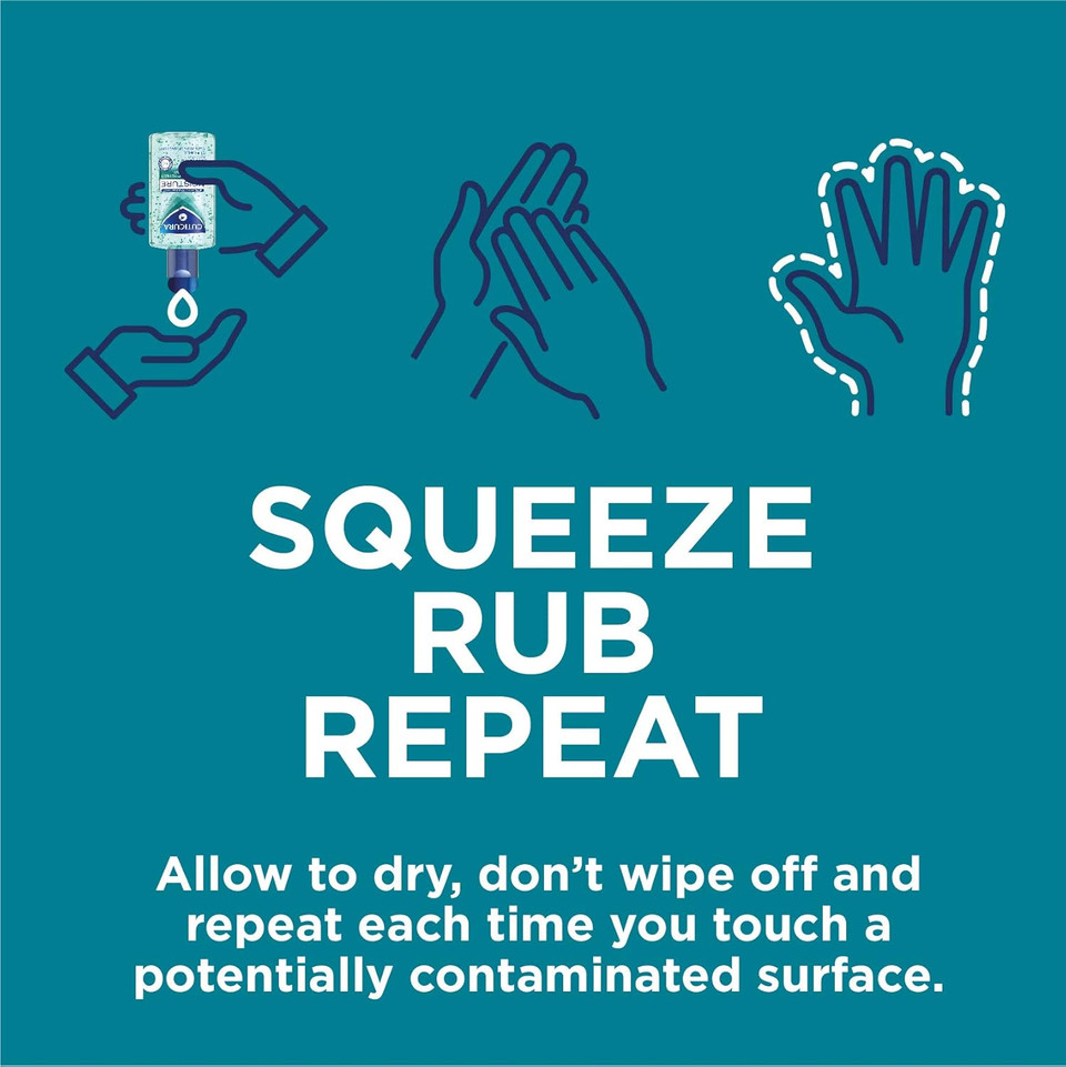 CUTICURA Moisture Anti Bacterial Hand Gel, 6x100ml PACK. Quick Drying. Kills 99.9% Bacteria with Anti Viral Action. Personal & Commercial Use. Prevent the Spread of Germs