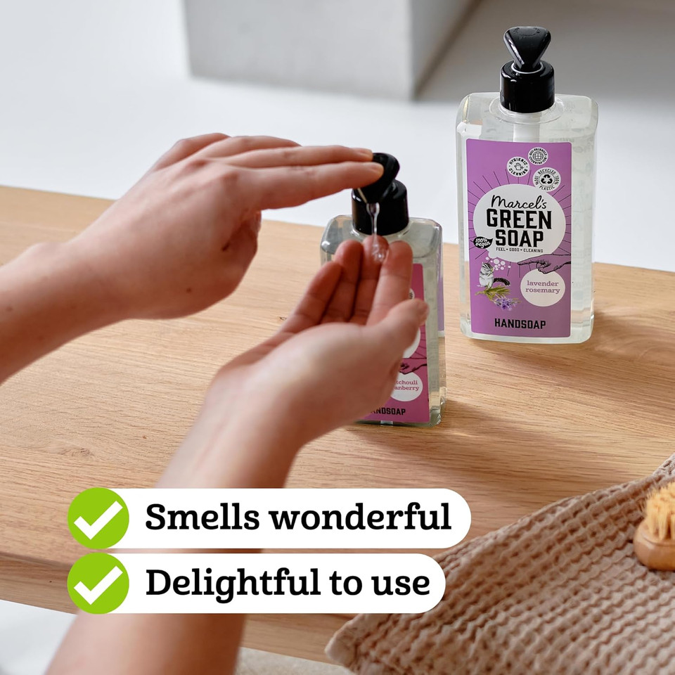 Marcel's Green Soap - Hand Soap Vanilla & Cherry Blossom - Handwash Dispenser - Eco friendly - Vegan - 97% Biodegradable - 500 ML