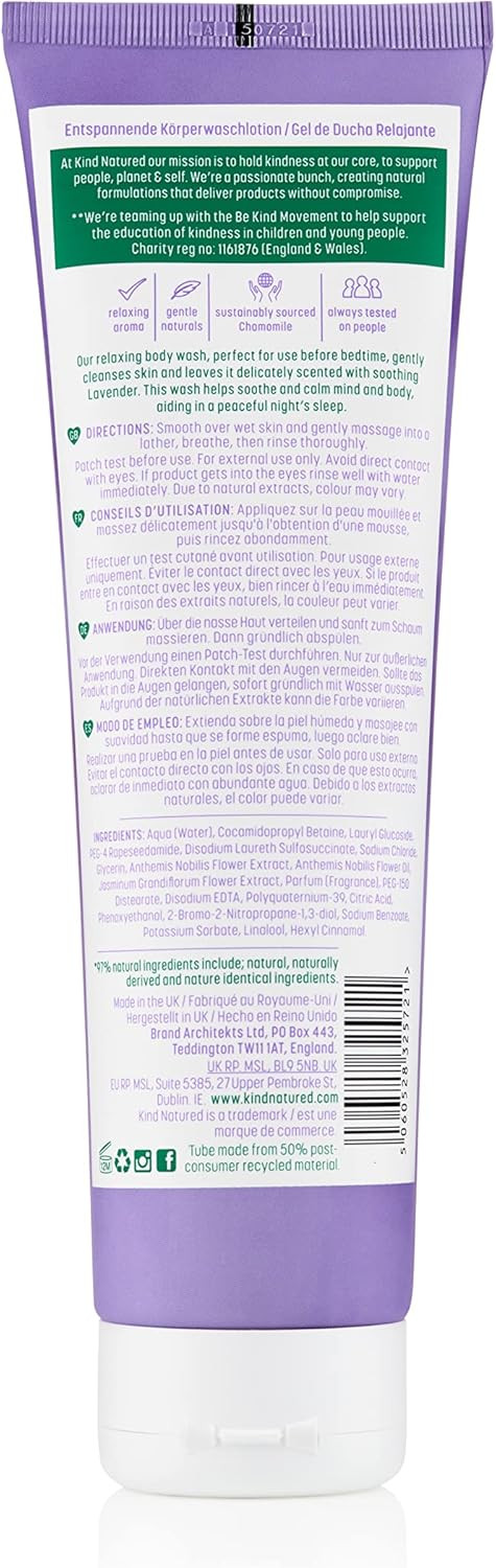 Kind Natured The Relaxing Body Wash, Natural Chamomile and Jasmine Vegan Shower Gel, 300ml