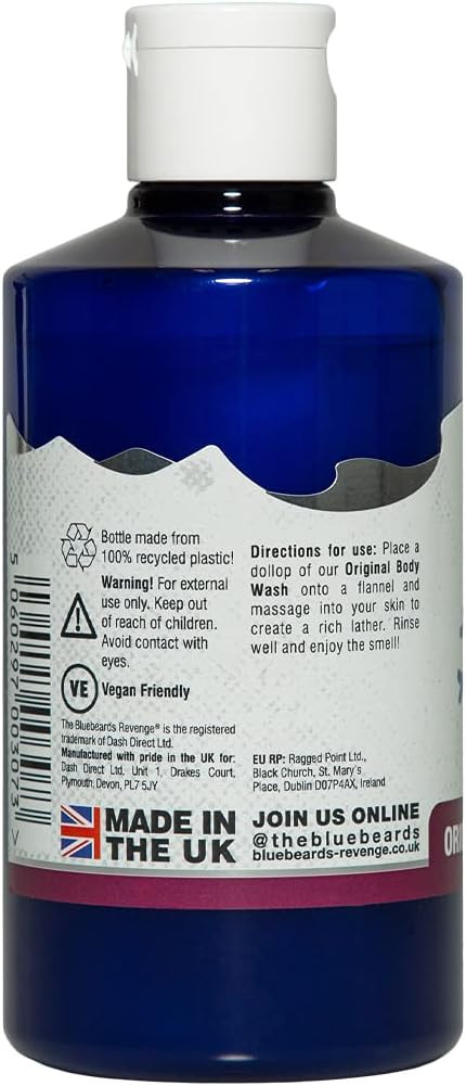 The Bluebeards Revenge, Original Body Wash For Men, Vegan Friendly Moisturising Shower Gel, SLS And Paraben Free, 300ml