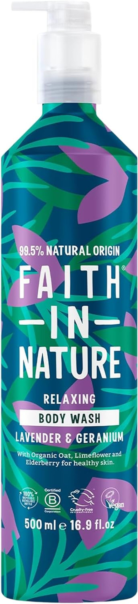 Faith In Nature 500ml Metal Bottle Natural Lavender and Geranium Body Wash, Relaxing Shower Gel, Vegan and Cruelty Free, No SLS or Parabens Faith In Nature 500ml Metal Bottle Natural Lavender and Geranium Body Wash, Relaxing Shower Gel, Vegan and Cruelty Free, No SLS or Parabens