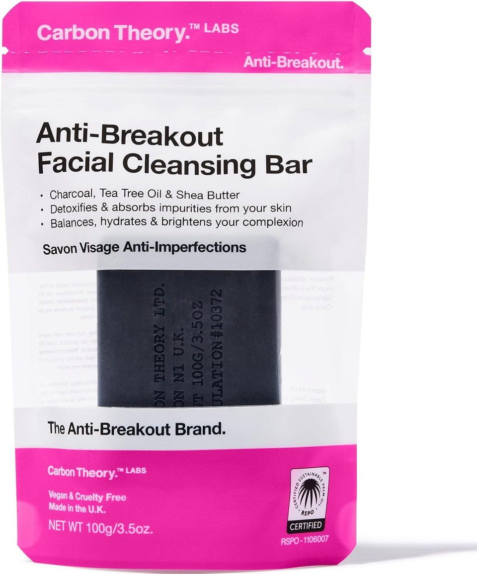 Carbon Theory Niacinamide Face Wash Bar & Travel Soap Case Tin - Pore Cleanser & Blackhead Remover - Facial Cleansing Bar with Citric Acid - Vegan Travel Face Wash for Spot Prone Skin - VaPOREize, 80g