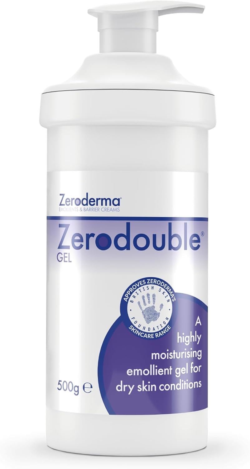 Zeroderma Zerodouble Gel, 2-in-1 Moisturiser & Soap Substitute, Highly Moisturising Gel for Dry Skin Conditions such as Eczema, Psoriasis & other Dry Skin Conditions. 500g