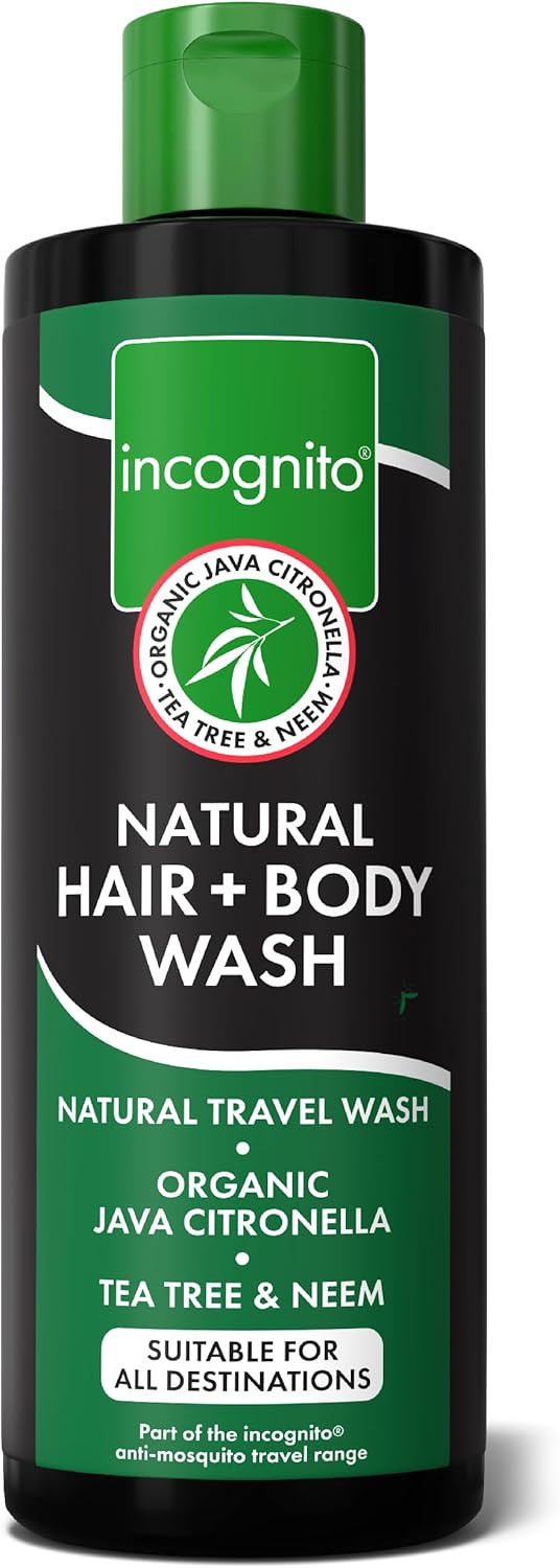 Incognito Java Citronella Hair Body Wash 200ml - Insect and Mosquito Repellent - Nourishes and Promotes Healthy Strong Hair and Skin - Reduces Dandruff Head Lice - Suitable For Both Men and Women