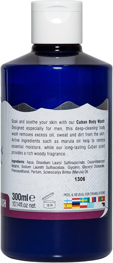 The Bluebeards Revenge, Cuban Body Wash For Men, Vegan Friendly Moisturising Shower Gel, SLS And Paraben Free, 300ml