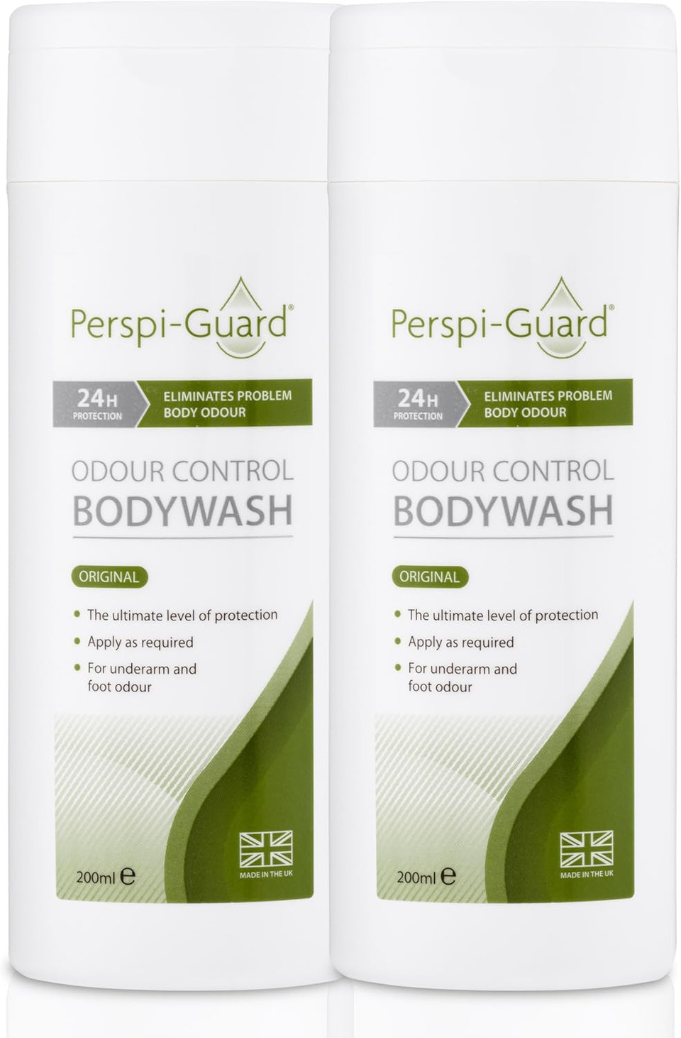 Perspi-Guard Odour Control Antibacterial Body Wash for Men & Women, Anti Bacterial Shower Gel Targets Body Odour for Lasting Protection, 200ml, 2-Pack