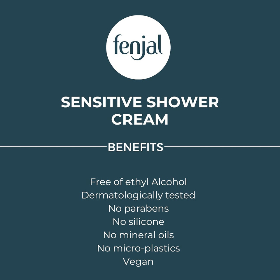 Fenjal Sensitive Body Shower Crème, Velvelty Smooth Skin, Aloe Vera, Cleanse & Condition, 200 ml (Pack of 2)