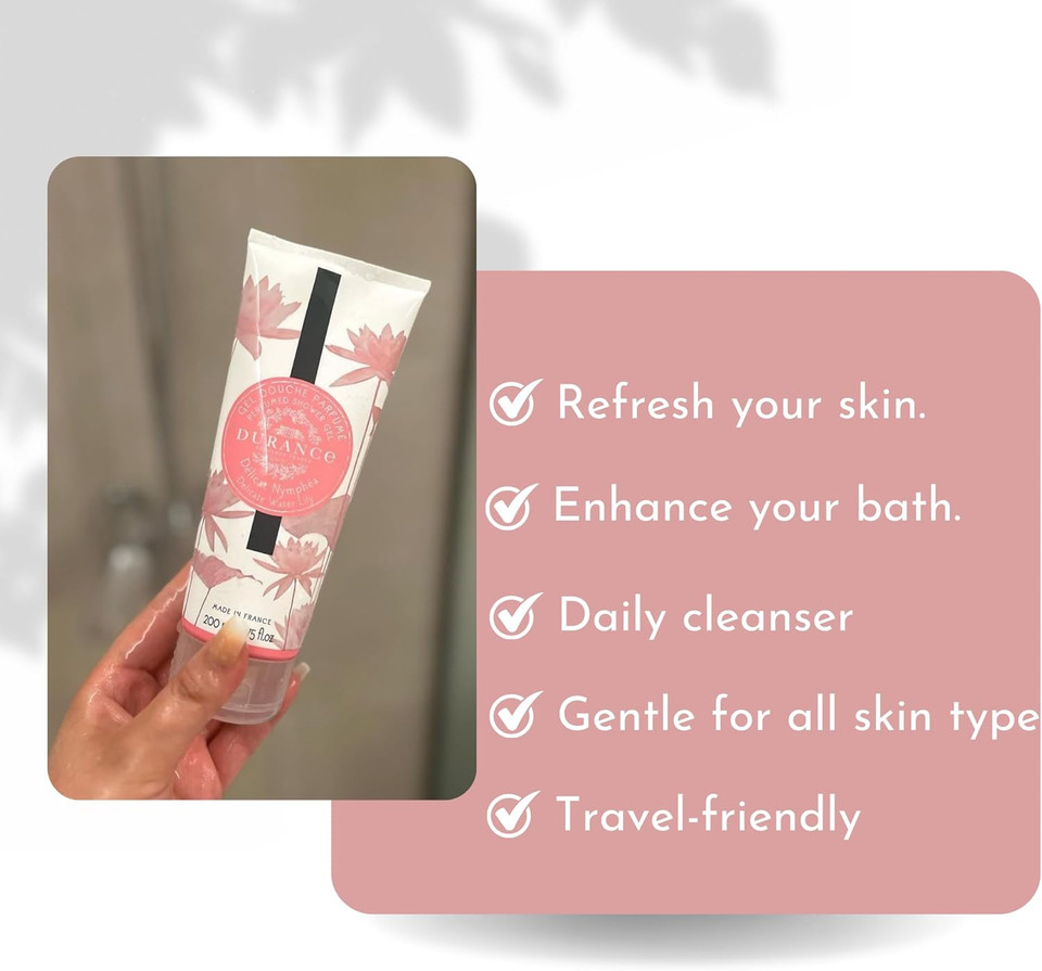 Durance Les Eternelles Natural Shower Gel For Women (200ml) Orange Blossom Fragrance - Women's Body Wash | Nourishes, Gently Cleanses, Hydrates & Softens Skin