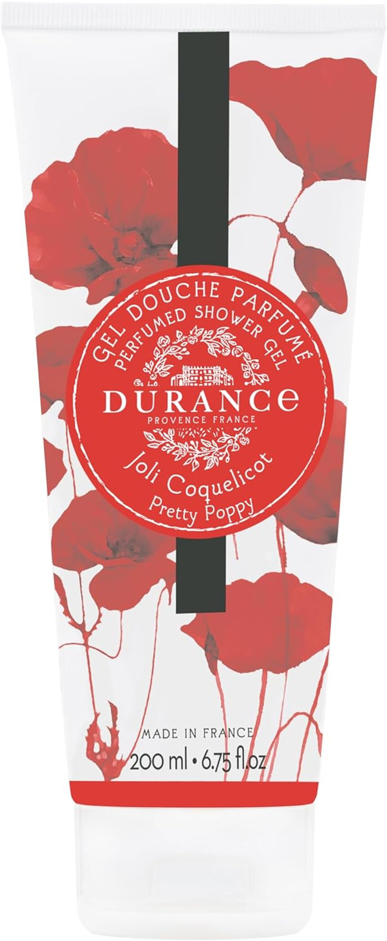 Durance Les Eternelles Natural Shower Gel For Women (200ml) Pretty Poppy Fragrance - Womens Body Wash | Nourishes, Gently Cleanses, Hydrates & Softens Skin