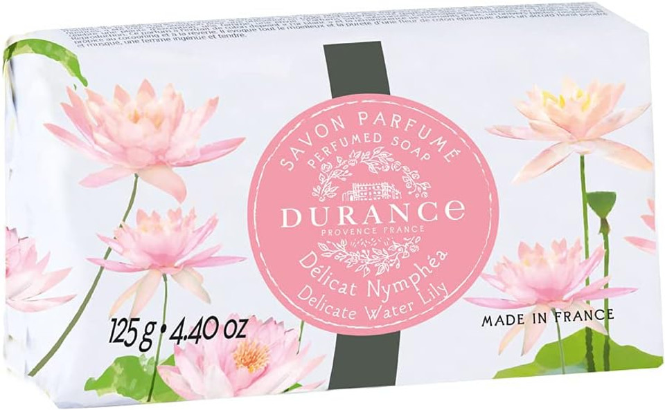 Durance Les Eternelles Delicate Water Lily Perfumed Soap Bar (125g) Enriched With Sweet Almond Oil | Creamy & Delicately Scented Lather For Normal & Sensitive Skin