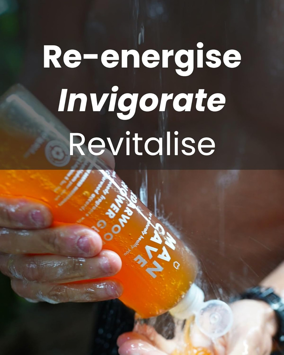 ManCave Cedarwood Shower Gel for Men, Fresh Woody Aroma with Eucalyptus and Pine Needle, Sulphate and Paraben Free, Natural, Vegan, Cruelty Free, 500 ml