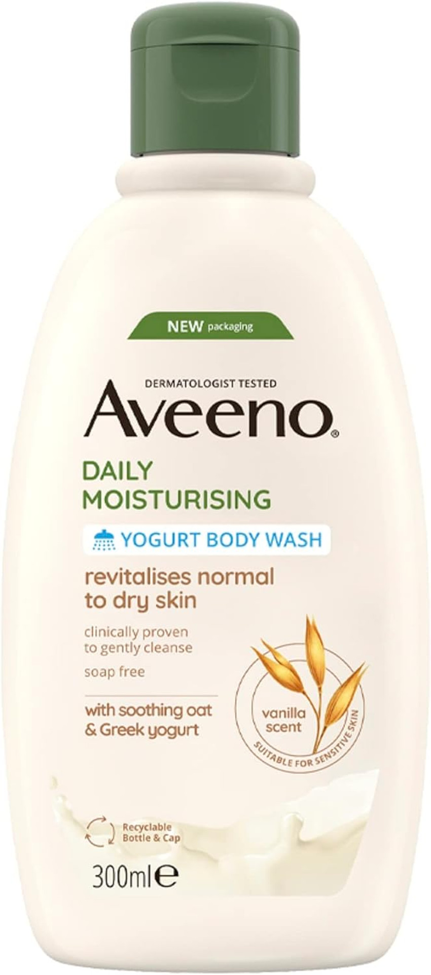 Aveeno Daily Moisturising Yogurt Body Wash | Apricot and Honey Scented | 300ml [Packaging May Vary] (Pack of 2)