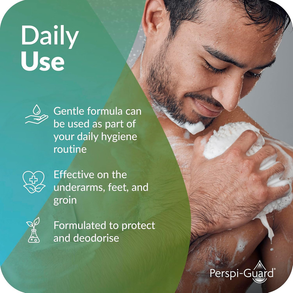 Perspi-Guard Odour Control Antibacterial Body Wash for Men & Women, Anti Bacterial Shower Gel Targets Body Odour for Lasting Protection, 200ml, 3-Pack
