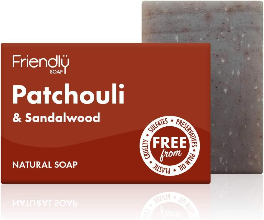 Friendly Soap Natural Handmade Patchouli and Sandalwood Soap (Case of 6)