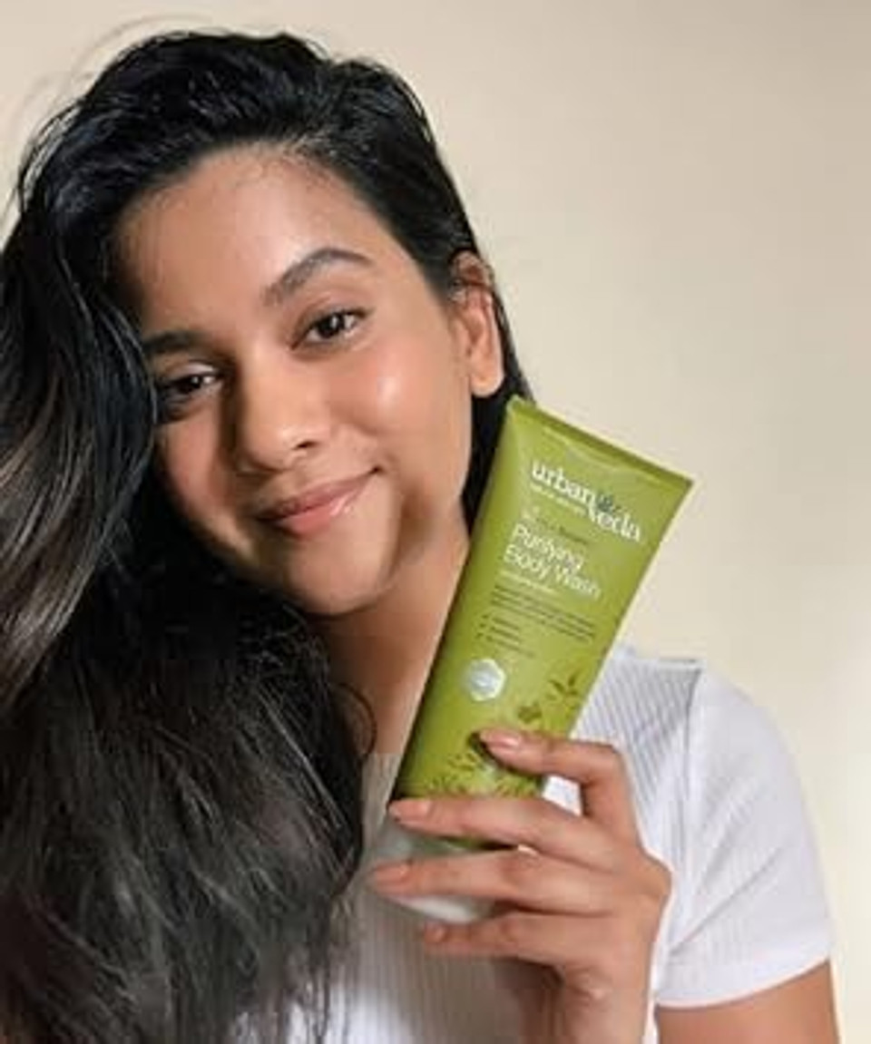 Urban Veda Purifying Body Wash | Salicylic Acid and Witch Hazel | Shower Gel for Body & back acne treatment |Active Neem & Tea Tree Body Wash | Body Wash for Women & Men | For Oily Skin | 200 ML