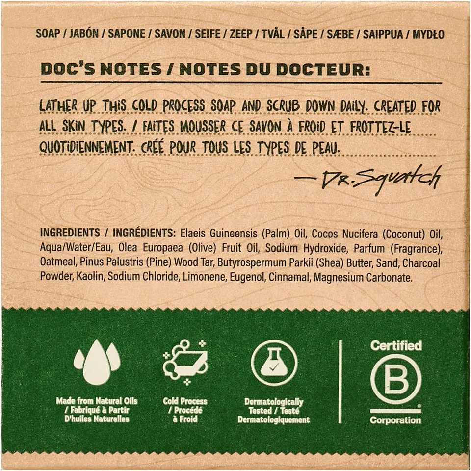 Dr. Squatch Men's Natural Bar Soap Made from Natural Oils - 3 Pack - Cold Process Soap with No Harsh Chemicals - Cool Fresh Aloe, Pine Tar, Rainforest Rapids (3 Pack)