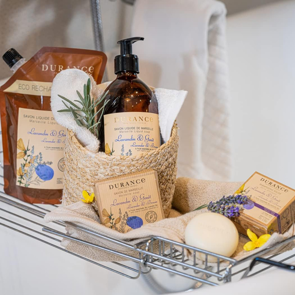 Durance Lavender & Broom Marseille Liquid Soap 500ml  Paraben-Free Hand & Body Wash With Olive Oil & Red Rice Extract  Vegan Friendly Shower Gel