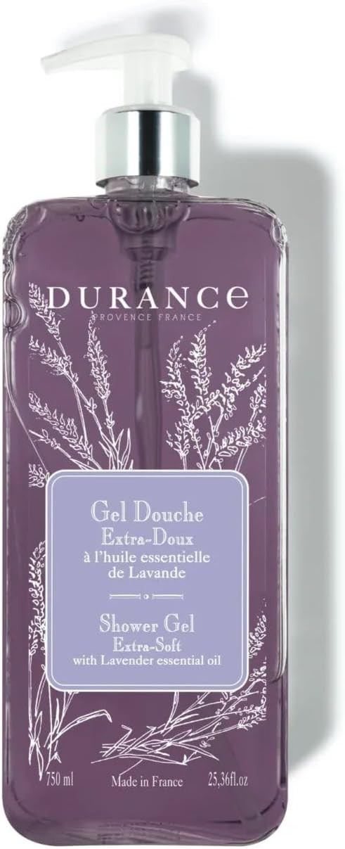 Durance Lavender Marseille Shower Gel 750ml - Body Wash With Almond & Olive Oils - Gently Cleanses, Hydrates & Softens Skin - Vegan Friendly