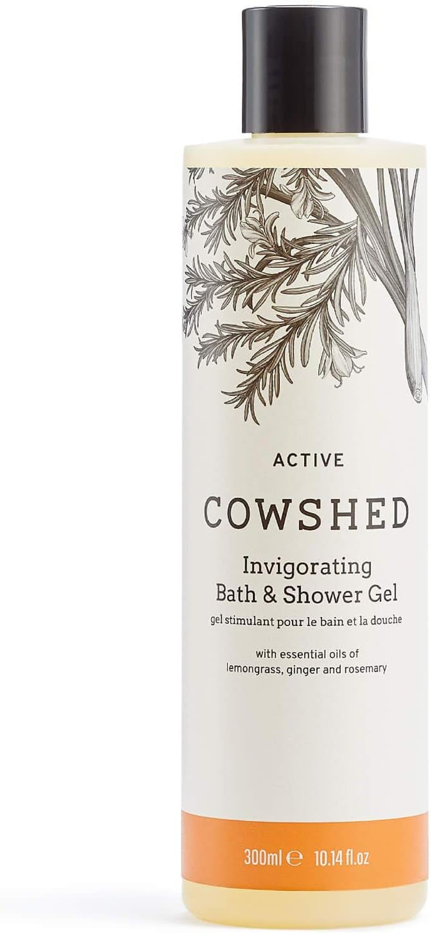 Cowshed Active Invigorating Bath & Shower Gel - 300 ml - Vegan Body Wash for Women & Men | Parabens Free Relaxing Shower Gels | Moisturising Bath Gel for Women - Hydrating Natural Body Wash